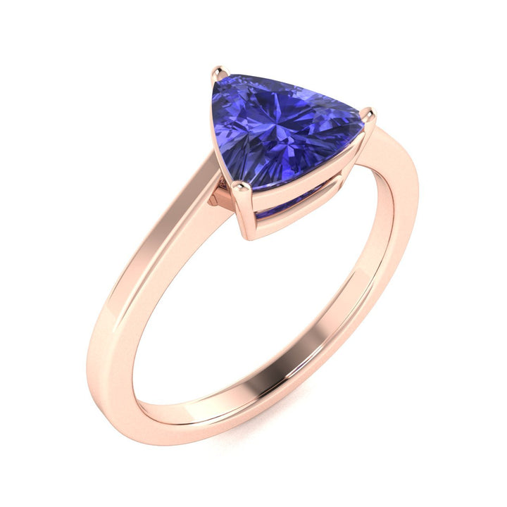 18kt Gold Triangle cut brilliant Tanzanite Ladies Ring (Tanzanite 5.00ct)