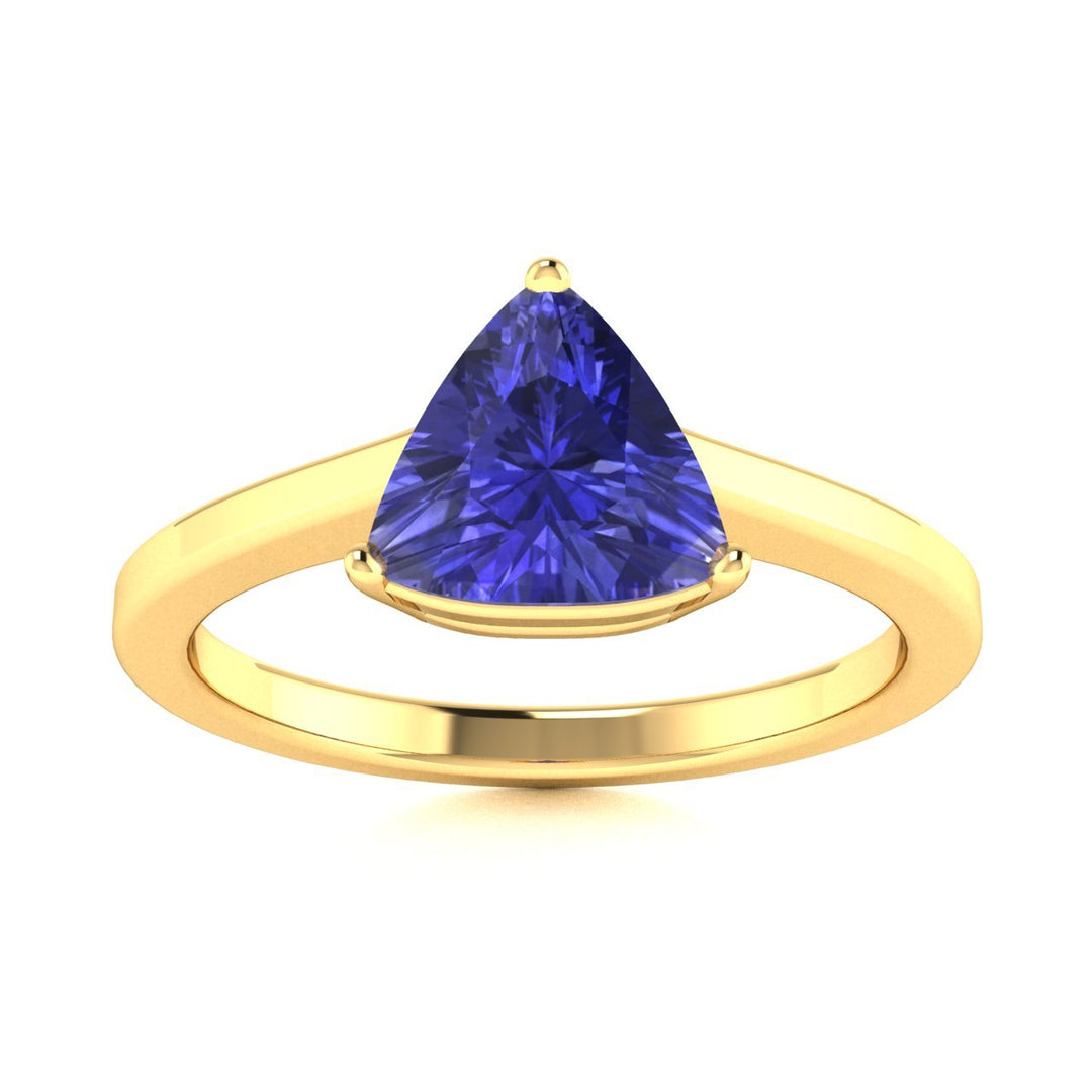 18kt Gold Triangle cut brilliant Tanzanite Ladies Ring (Tanzanite 5.00ct)