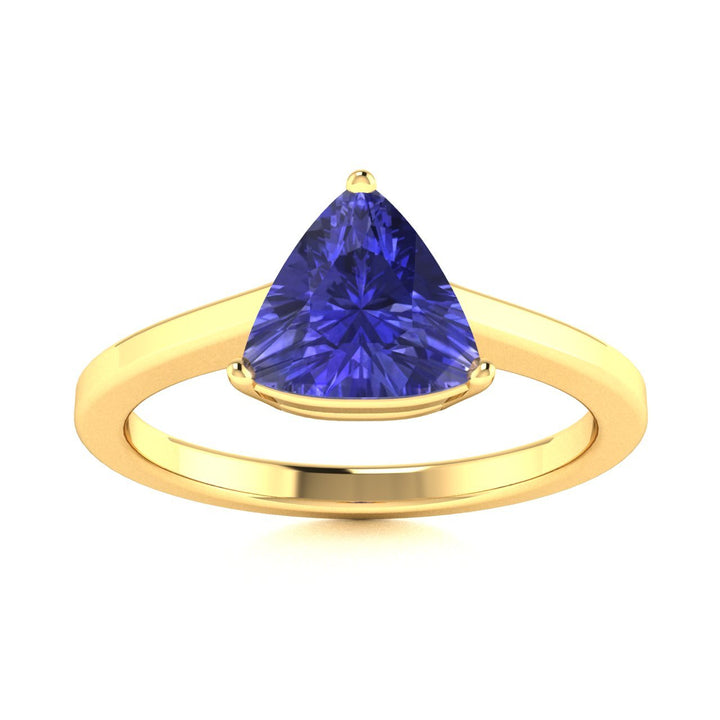 18kt Gold Triangle cut brilliant Tanzanite Ladies Ring (Tanzanite 5.00ct)