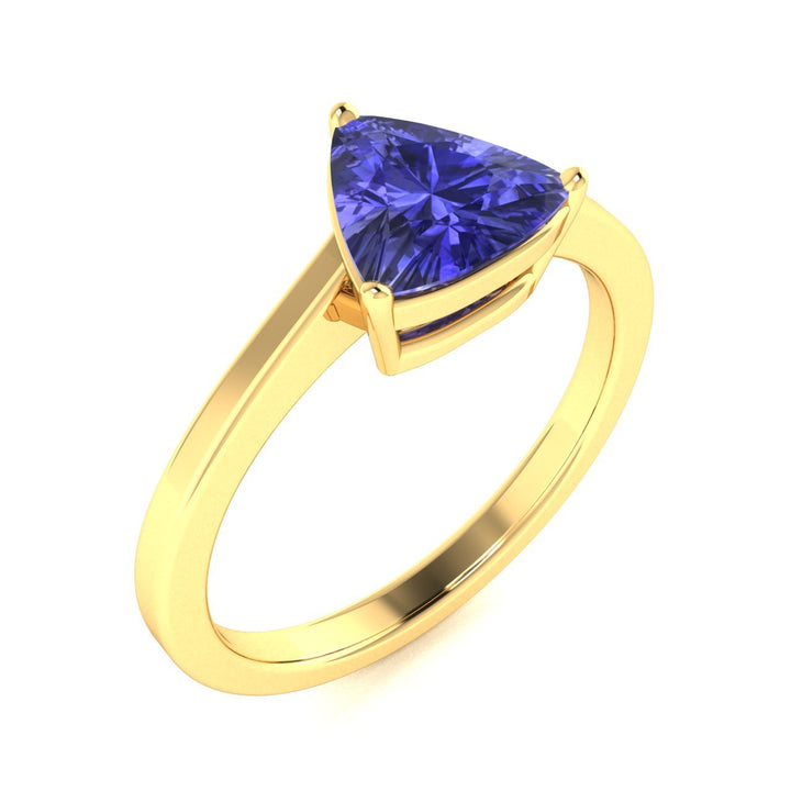 18kt Gold Triangle cut brilliant Tanzanite Ladies Ring (Tanzanite 5.00ct)