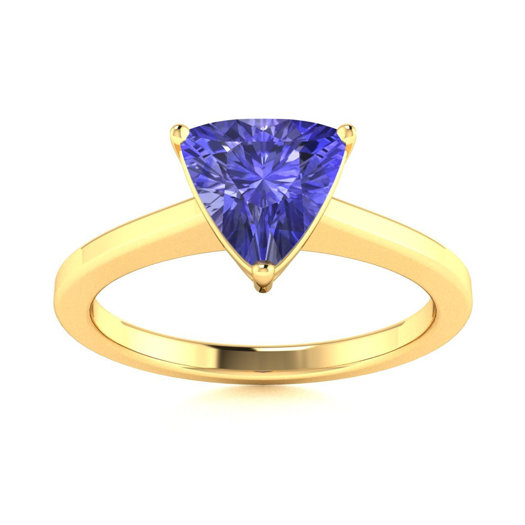 18kt Gold Trillion Cut Tanzanite Ladies Ring (Tanzanite 2.75ct)