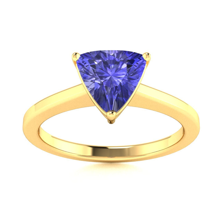 18kt Gold Trillion Cut Tanzanite Ladies Ring (Tanzanite 2.75ct)