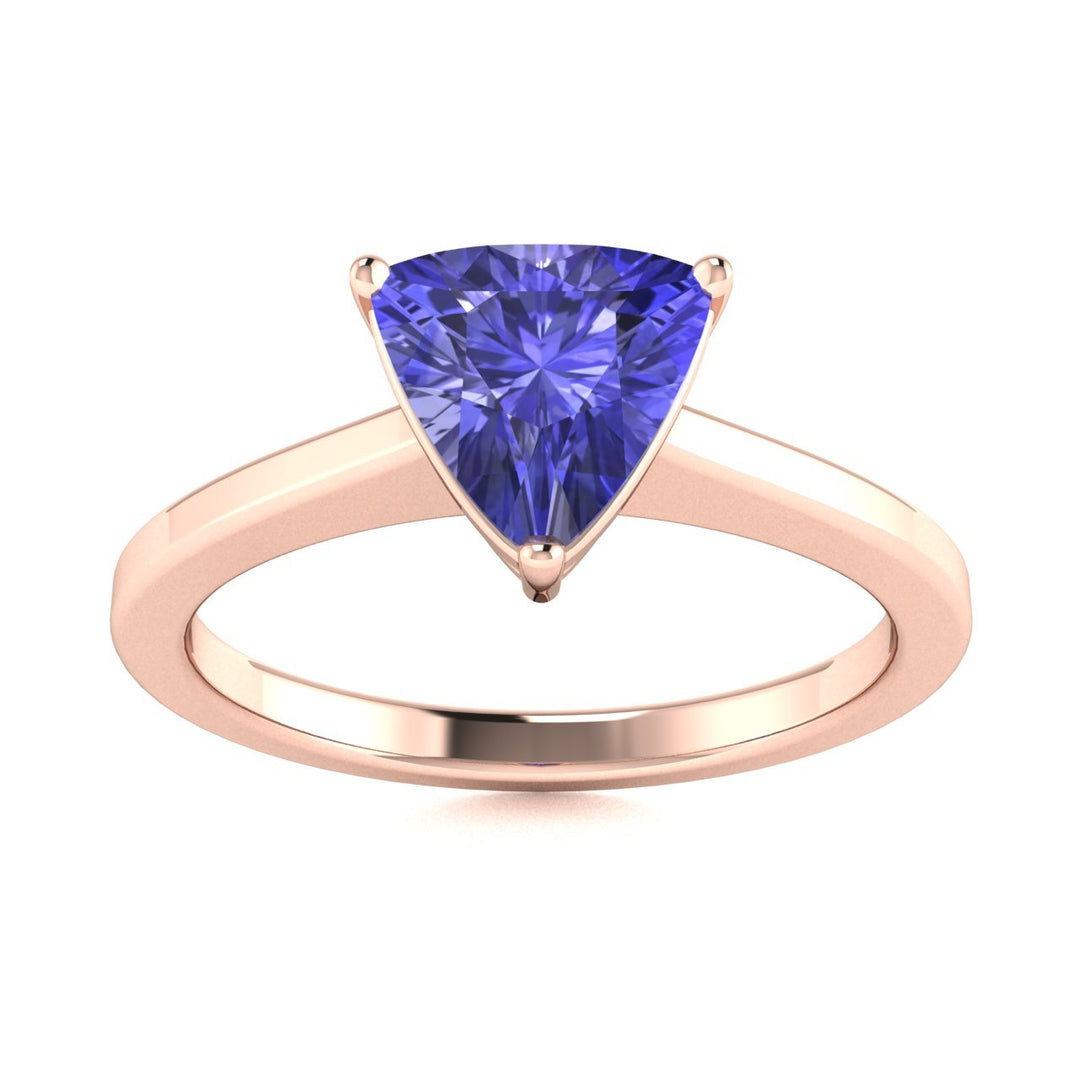 18kt Gold Trillion Cut Tanzanite Ladies Ring (Tanzanite 2.75ct)