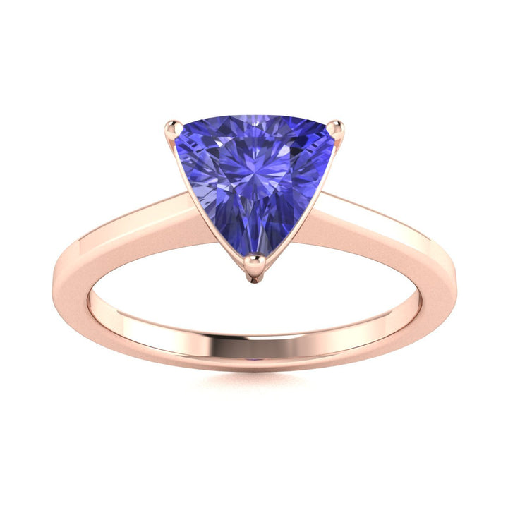 18kt Gold Trillion Cut Tanzanite Ladies Ring (Tanzanite 2.75ct)