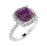 18KTGold Cushion Alexandrite and Diamond Ladies Ring (Alexandrite 1.83 cts. White Diamond 0.21 cts.)