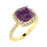 18KTGold Cushion Alexandrite and Diamond Ladies Ring (Alexandrite 1.83 cts. White Diamond 0.21 cts.)