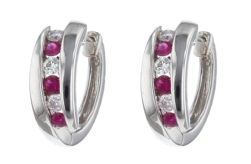 Ruby Ladies Earrings (Ruby 0.66 cts. White Diamond 0.51 cts.)