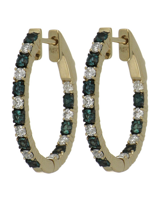 Alexandrite Ladies Earrings (Alexandrite 0.64 cts. White Diamond 0.46 cts.)