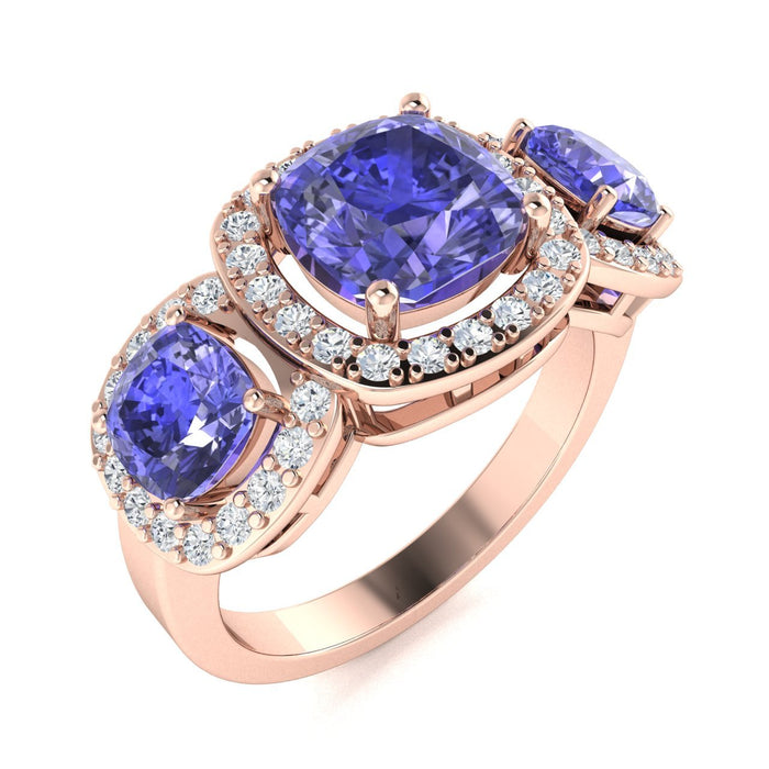 Tanzanite Ladies Ring (Tanzanite 0.88 cts. White Diamond 0.44 cts.)