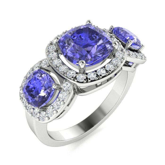 Tanzanite Ladies Ring (Tanzanite 0.88 cts. White Diamond 0.44 cts.)