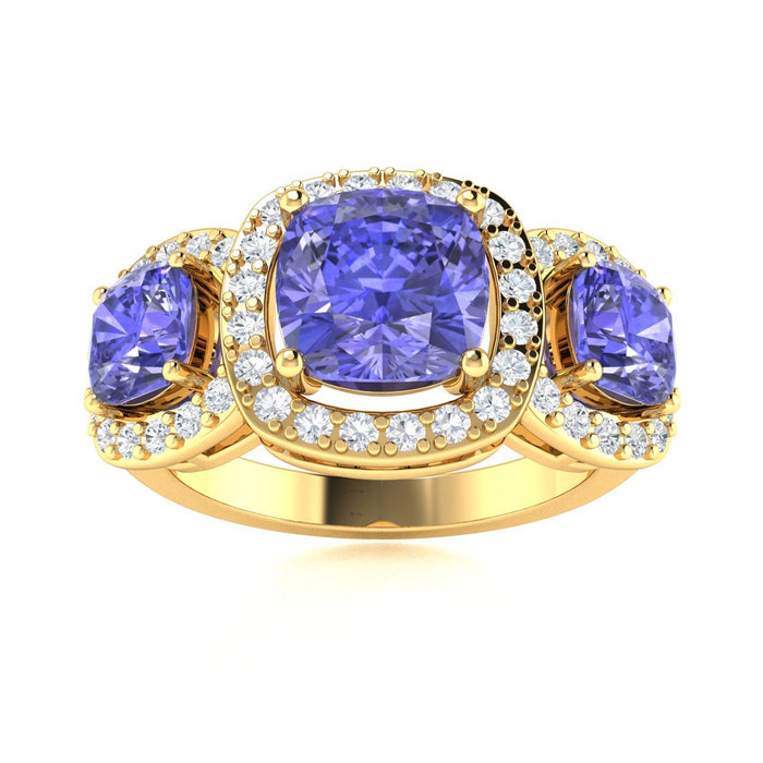 Tanzanite Ladies Ring (Tanzanite 0.88 cts. White Diamond 0.44 cts.)
