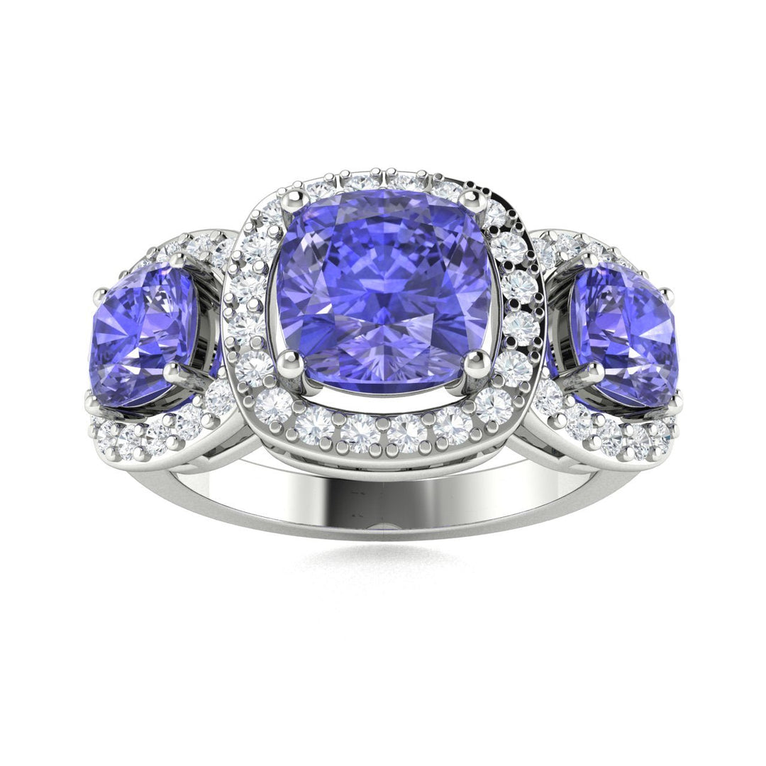 Tanzanite Ladies Ring (Tanzanite 0.88 cts. White Diamond 0.44 cts.)
