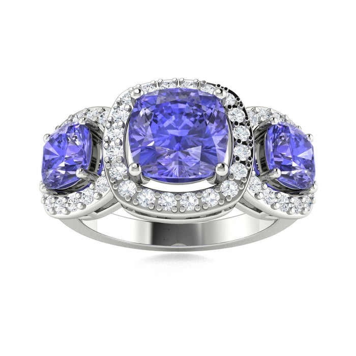 Tanzanite Ladies Ring (Tanzanite 0.88 cts. White Diamond 0.44 cts.)