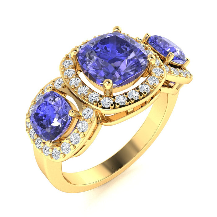 Tanzanite Ladies Ring (Tanzanite 0.88 cts. White Diamond 0.44 cts.)
