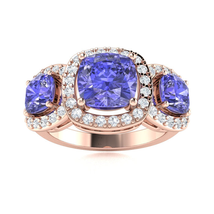 Tanzanite Ladies Ring (Tanzanite 0.88 cts. White Diamond 0.44 cts.)